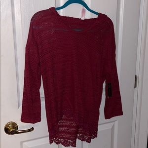 No Boundaries 3/4 sleeve sweater with hood